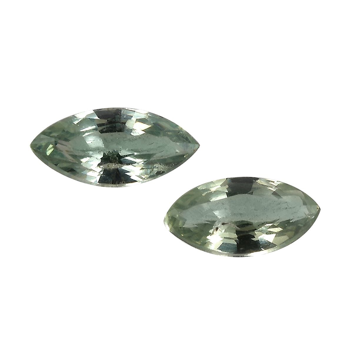 Green Sapphire Set of 2 (Mrq 5x2.5 mm) 0.27 ctw
