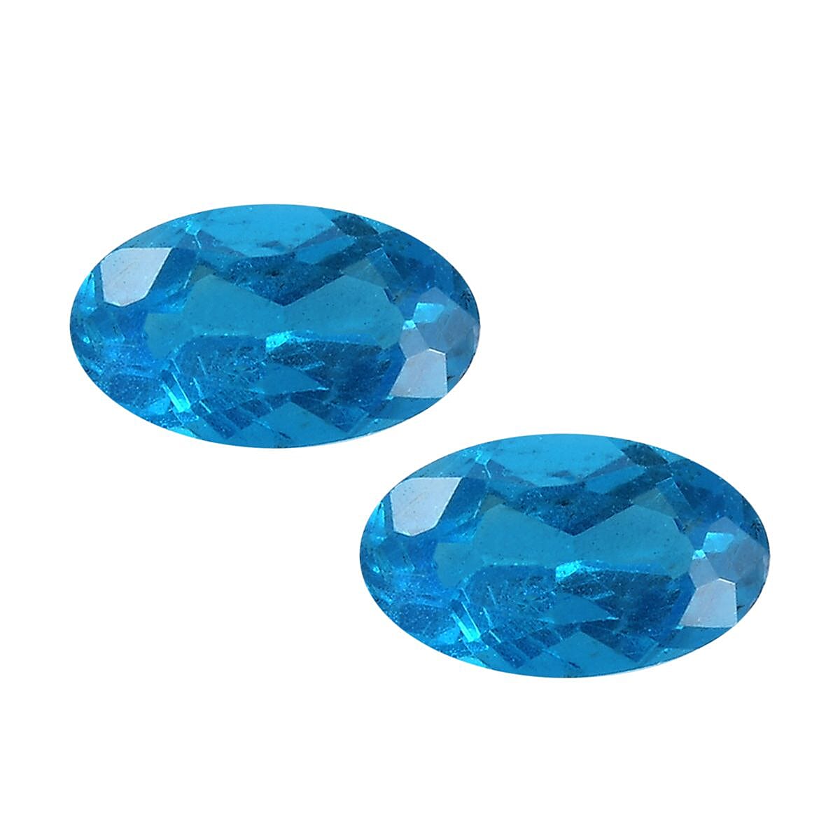 Malgache Neon Apatite Set of 2 (Ovl 5x3 mm) 0.42 ctw