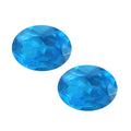 AA Malgache Neon Apatite Set of 2 (Ovl 5x4 mm) 0.69 ctw Loose Gemstone - Sticky add to cart bar