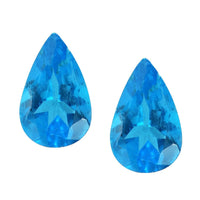 Malgache Neon Apatite Set of 2 (Pear 5x3 mm) 0.32 ctw Loose Gemstone
