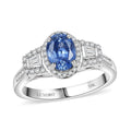 Luxoro 10K White Gold AAA Ceylon Sapphire, Padparadscha Sapphire and White Diamond (I2) (0.35 cts) Ring (Size 10.0) 1.50 ctw - Sticky add to cart bar