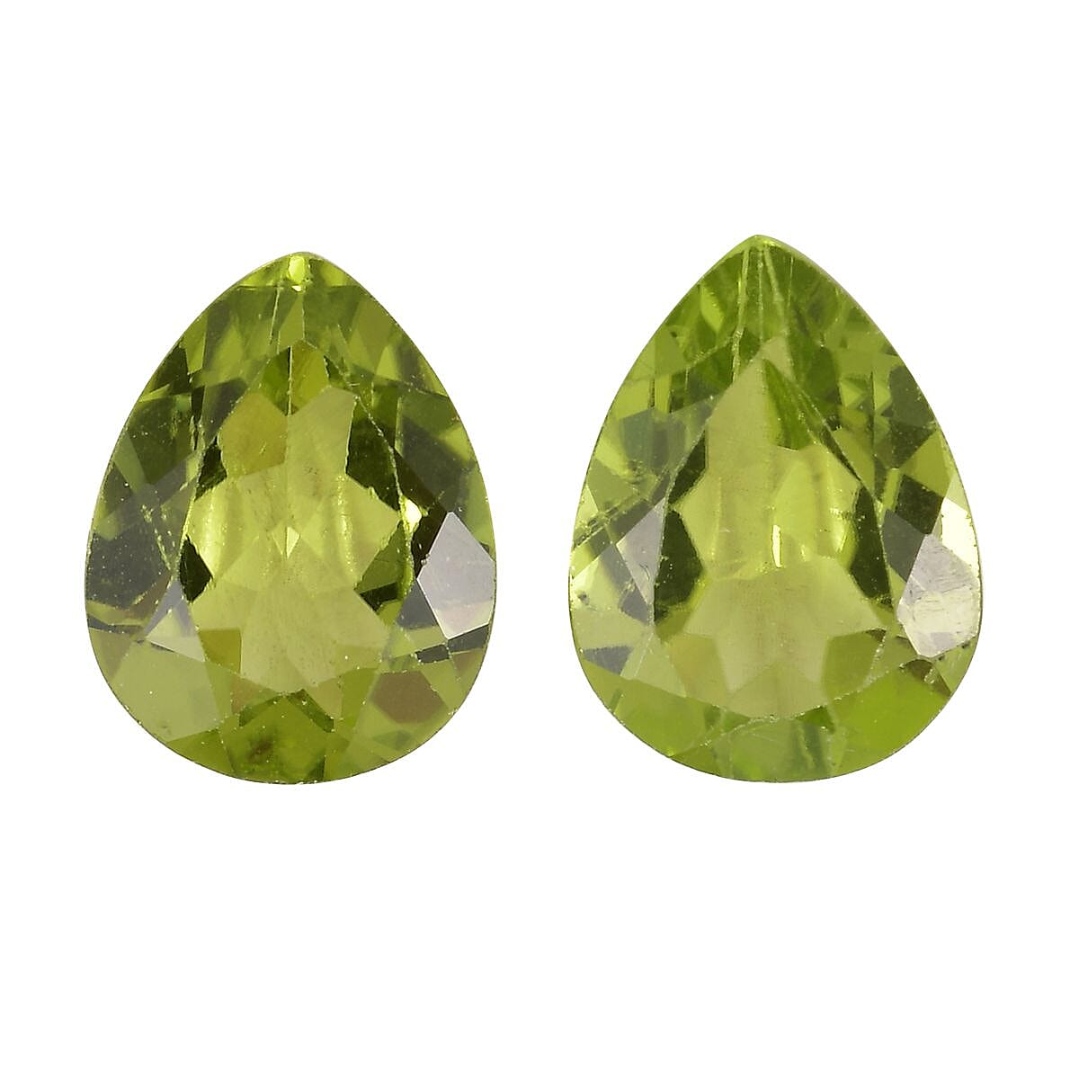 Hebei Peridot Set of 2 (Pear 9x7mm) 2.94 ctw