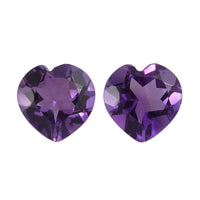 Uruguayan Amethyst Set of 2 (Hrt 6 mm) 1.18 ctw