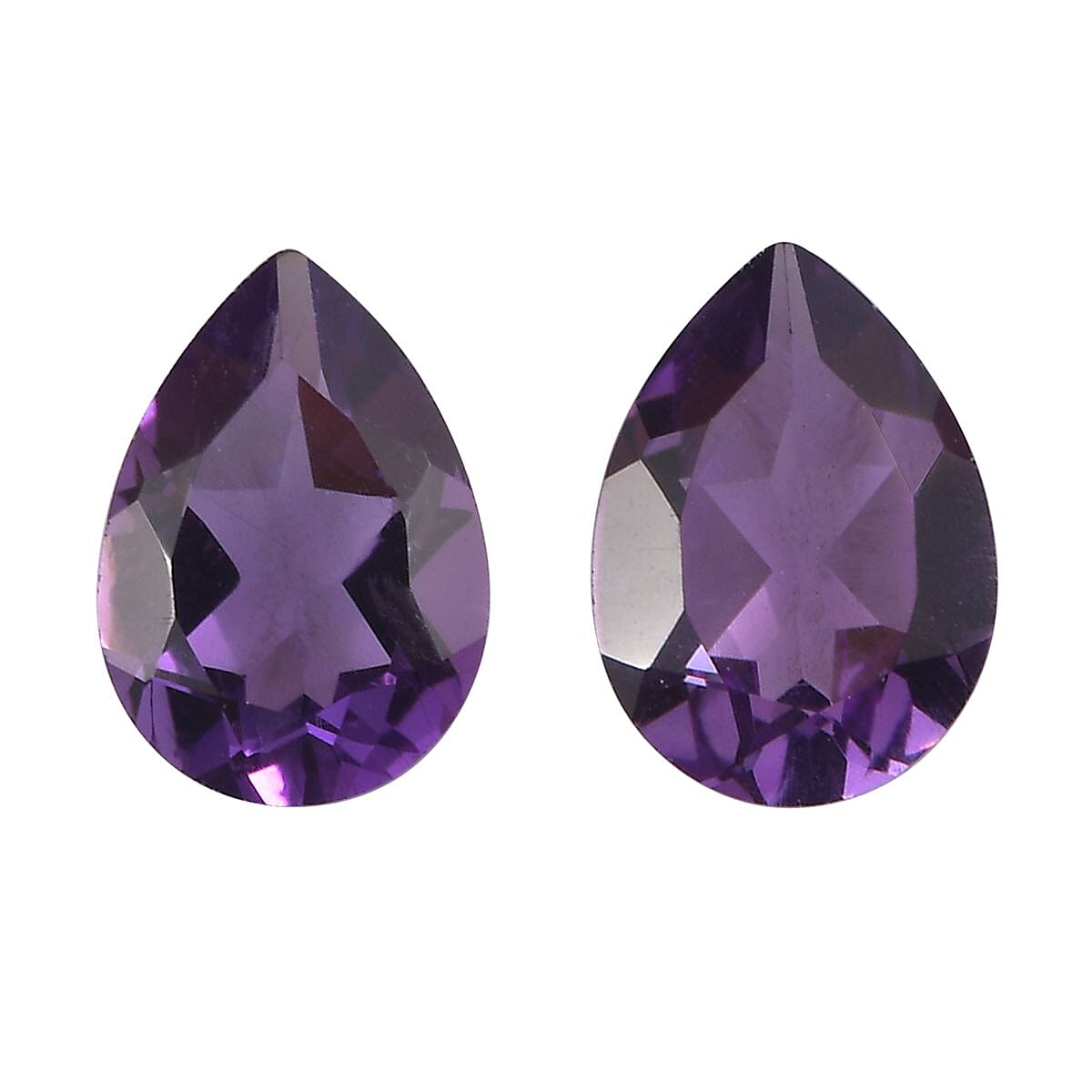 Uruguayan Amethyst Set of 2 (Pear 7x5 mm) 1.19 ctw