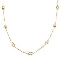 Italian Evil Eye Necklace in 10K Yellow Gold 2 Grams 18 Inches