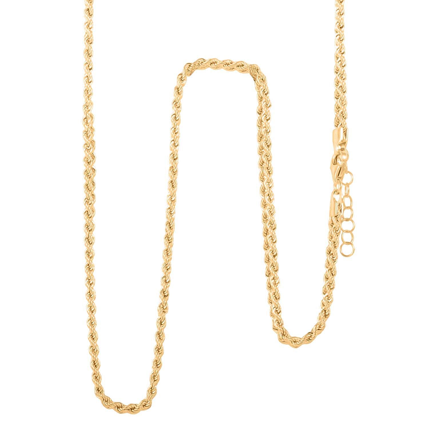 Italian Rope Chain Necklace in 10K Yellow Gold (Adjustable) 4.9 Grams