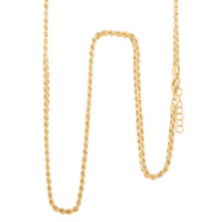 Italian Rope Chain Necklace in 10K Yellow Gold (Adjustable) 4.9 Grams