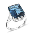 Luxoro AAA London Blue Topaz 10.50 ctw Solitaire Ring in 10K White Gold (Size 7.0) - Sticky add to cart bar
