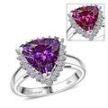 Certified & Appraised Luxuriant AAA Lab Grown Purple Sapphire and E-F VS Lab Grown Diamond 5.17 ctw Ring in 10K White Gold - Sticky add to cart bar