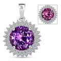 Certified & Appraised Luxuriant AAA Lab Grown Purple Sapphire and E-F VS Lab Grown Diamond 6.02 ctw Pendant Necklace (18 Inches) in 10K White Gold - Sticky add to cart bar