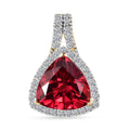 Certified & Appraised Luxuriant AAA Lab Grown Padparadscha Sapphire and E-F VS Lab Grown Diamond 5.09 ctw Pendant Necklace (18 Inches) in 10K Yellow Gold - Sticky add to cart bar