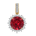 Certified & Appraised Luxuriant AAA Lab Grown Padparadscha Sapphire and E-F VS Lab Grown Diamond 5.50 ctw Pendant Necklace (18 Inches) in 10K Yellow Gold - Sticky add to cart bar
