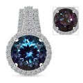 Certified & Appraised Luxuriant AAA Lab Grown Alexandrite and E-F VS Lab Grown Diamond 5.34 ctw Pendant Necklace (18 Inches) in 10K White Gold - Sticky add to cart bar
