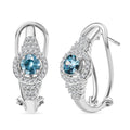 D'Joy Cambodian Blue Zircon and Multi Gemstone 1.65 ctw Latch Back Earrings in Rhodium Over Sterling Silver - Sticky add to cart bar