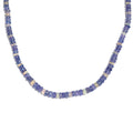 Tanzanite and Ethiopian Welo Opal 50.00 ctw Necklace in Rhodium Over Sterling Silver 18 Inches - Sticky add to cart bar
