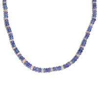 Tanzanite and Ethiopian Welo Opal 50.00 ctw Necklace in Rhodium Over Sterling Silver 18 Inches