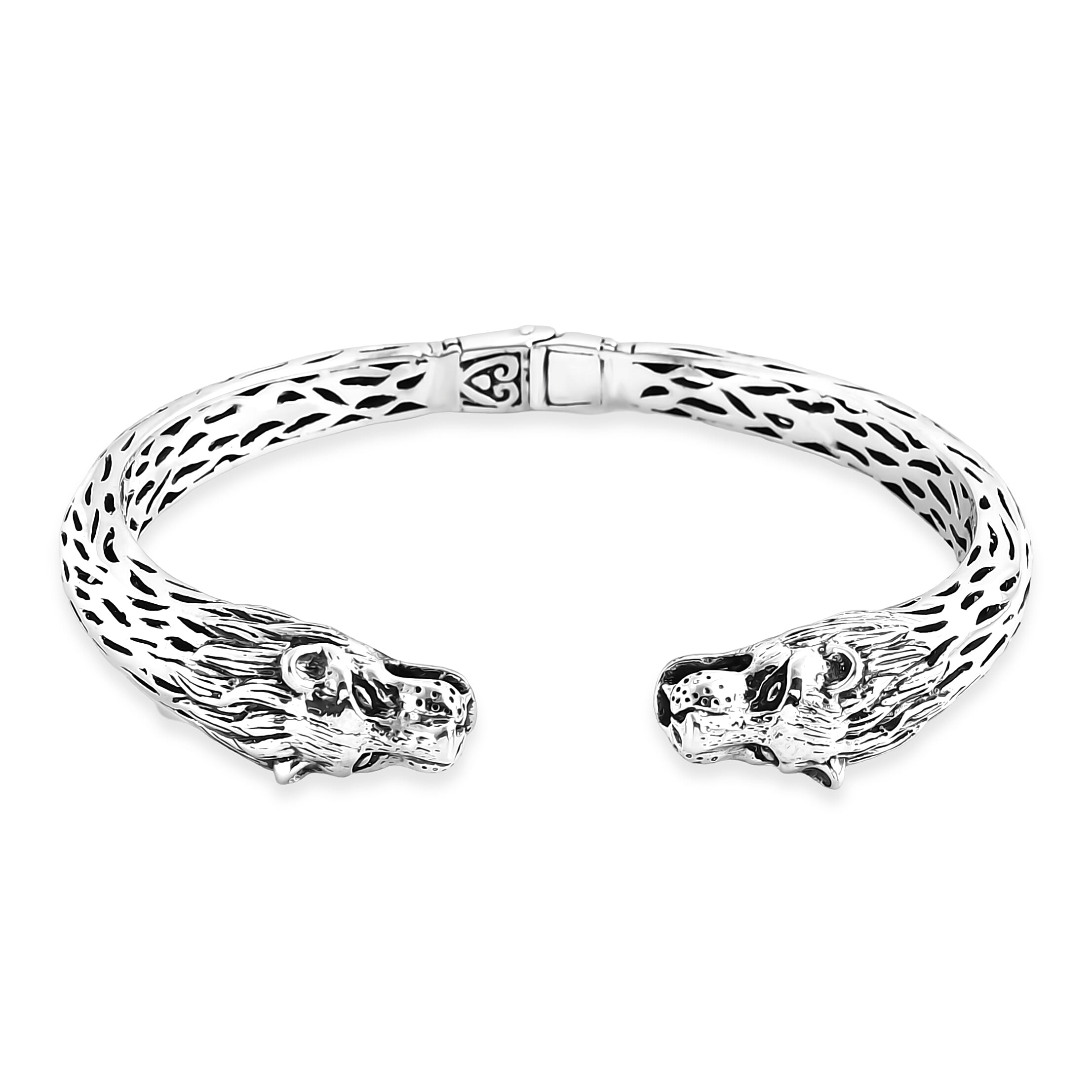 Bali Legacy Sterling Silver Elephant Cuff Bracelet (7.25 In) 32 Grams