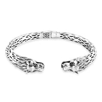 Bali Legacy Sterling Silver Elephant Cuff Bracelet (7.25 In) 32 Grams