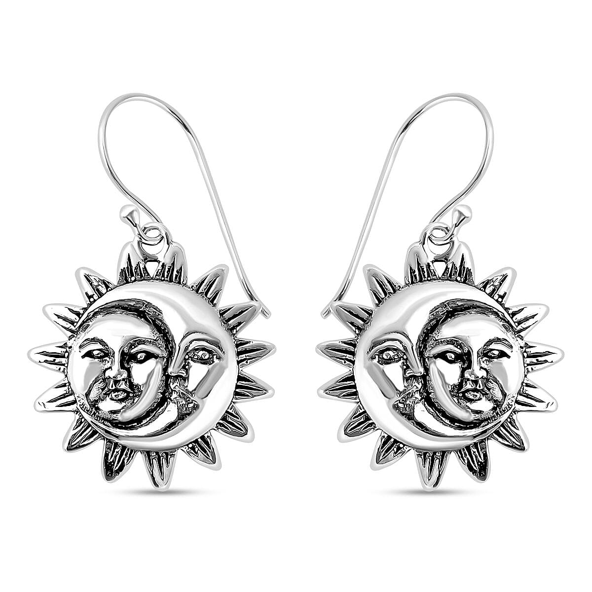 Bali Legacy Sun and Moon Earrings in Sterling Silver 5 Grams