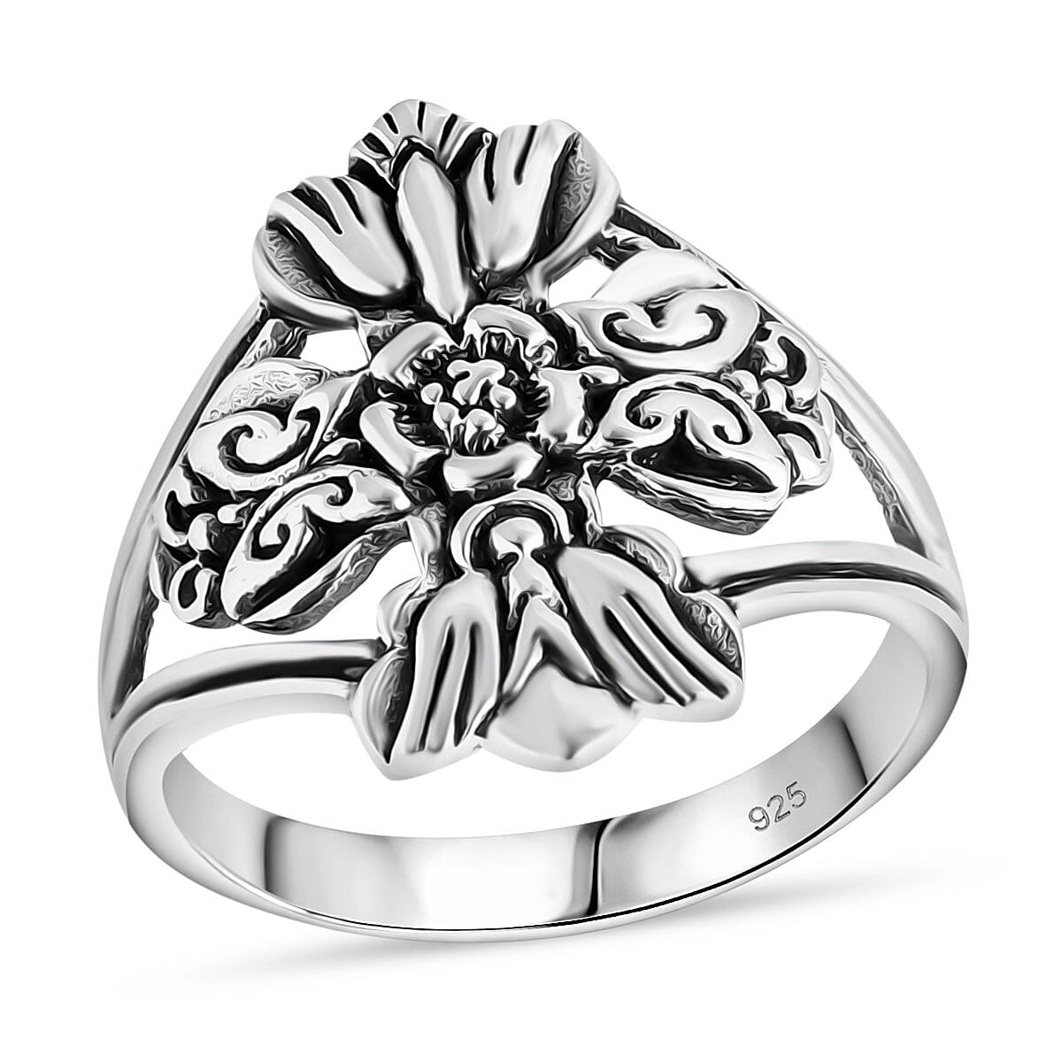 Bali Legacy Sterling Silver Catholic Cross Ring (Size 10.0) (4.40 g)