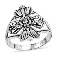 Bali Legacy Sterling Silver Catholic Cross Ring (Size 10.0) (4.40 g)
