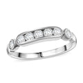 Moissanite Ring in Rhodium Over Sterling Silver (Size 10.0) 0.55 ctw - Sticky add to cart bar
