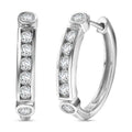 D'Joy Moissanite 0.85 ctw Hoop Earrings in Rhodium Over Sterling Silver - Sticky add to cart bar