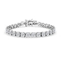 Moissanite 15.10 ctw Tennis Bracelet in Platinum Over Sterling Silver (6.50 In) - Sticky add to cart bar