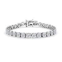 Moissanite 15.10 ctw Tennis Bracelet in Platinum Over Sterling Silver (6.50 In)