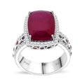 TLV Niassa Ruby (FF), Multi Gemstone Ring in Rhodium Over Sterling Silver (Size 7.0) 10.90 ctw - Sticky add to cart bar
