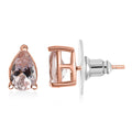D'Joy Premium Pink Morganite 1.80 ctw Solitaire Stud Earrings in 18K Vermeil Rose Gold Sterling Silver - Sticky add to cart bar