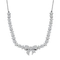 Luxuriant Lab Grown Diamond G-H SI 3.00 ctw Love Knot Necklace in Rhodium Over Sterling Silver 20 Inches - Sticky add to cart bar