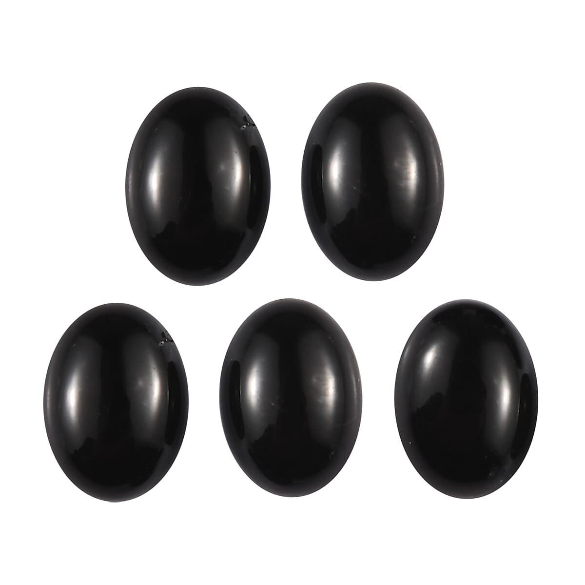 Black Onyx Set of 5 (Ovl 7x5 mm) 4.43 ctw Loose Gemstone