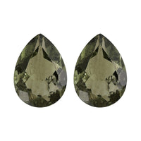 Bohemian Moldavite Set of 2 (Pear 7x5 mm) 0.95 ctw Loose Gemstone