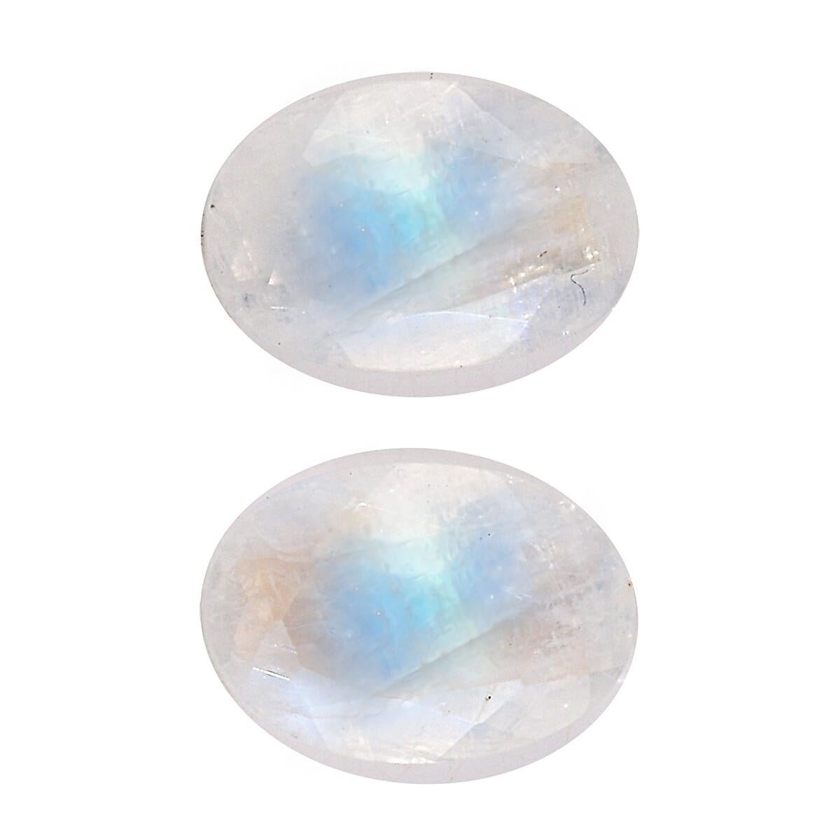Rainbow Moonstone Set of 2 (Oval 6x4 mm) 0.85 ctw Loose Gemstone