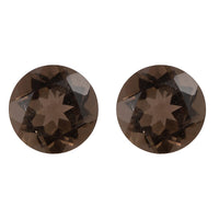Brazilian Smoky Quartz Set of 2 (Rnd 6 mm) 1.44 ctw Loose Gemstone