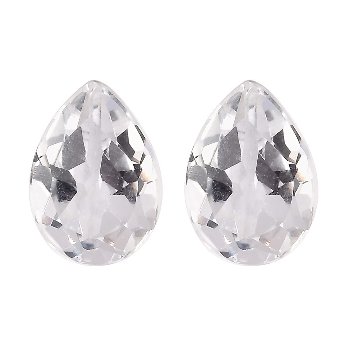 White Topaz Set of 2 (Pear 7x5 mm) 1.38 ctw Loose Gemstone
