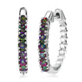 D'Joy Mystic Topaz 1.20 ctw Stars Hoop Earrings in Rhodium Over Sterling Silver - Sticky add to cart bar
