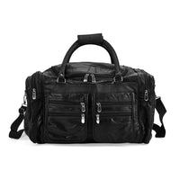 Multi Color Patchwork Sheep Genuine Leather Travel Bag with Detachable Shoulder Strap