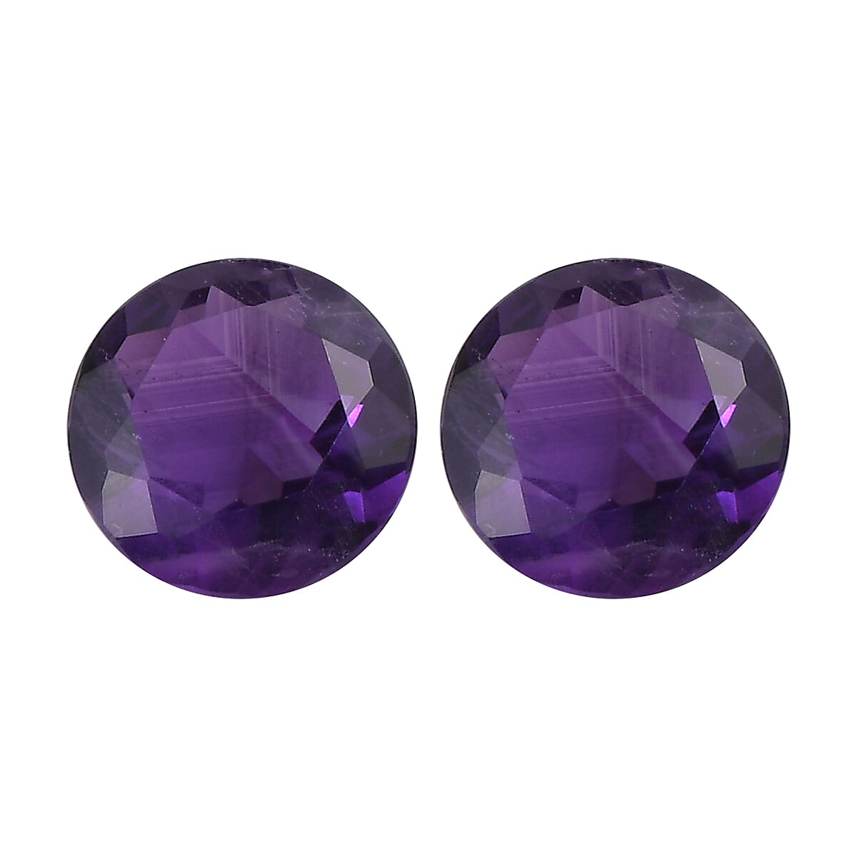 AA African Amethyst Set of 2 (Rnd 5 mm) 0.70 ctw Loose Gemstone