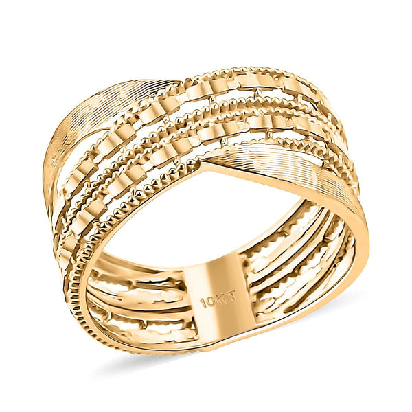 10K Yellow Gold Criss Cross Ring (Size 6.0) (2.69 g) - Product card gallery slide 1 (10177920532793)