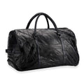 Black Patchwork Sheep Leather Travel Bag with Wheels (20"x10.83"x11.8") - Sticky add to cart bar