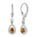 D'Joy Premium Golden Turkizite and Multi Gemstone 1.15 ctw Lever Back Drop Earrings in Rhodium Over Sterling Silver - Sticky add to cart bar