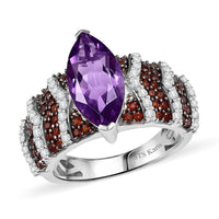 Karis Moroccan Rose, Multi Gemstone Ring in Platinum Bond (Size 10.0) 3.75 ctw