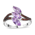 Moroccan Rose and Mozambique Garnet 1.70 ctw Fancy Ring in Platinum Over Sterling Silver (Size 10.0) - Sticky add to cart bar