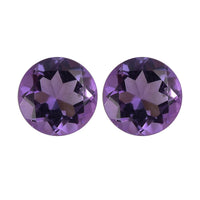 Uruguay Amethyst Set of 2 (Rnd 5 mm) 0.82 ctw Loose Gemstone