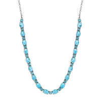 D'Joy Larimar and Betroka Blue Apatite 33.90 ctw Seafoam Radiance Necklace in Rhodium Over Sterling Silver 18 Inches