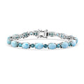 Epic Deal Larimar, Betroka Blue Apatite Bracelet in Rhodium Over Sterling Silver (7.25 In) 26.25 ctw - Sticky add to cart bar