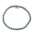 Blue Diamond 3.00 ctw Floral Bracelet in Platinum Over Sterling Silver (8.00 In) - Sticky add to cart bar