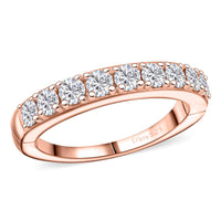 Moissanite Half Eternity Band Ring in Vermeil RG Over Sterling Silver (Size 6.0) 0.90 ctw